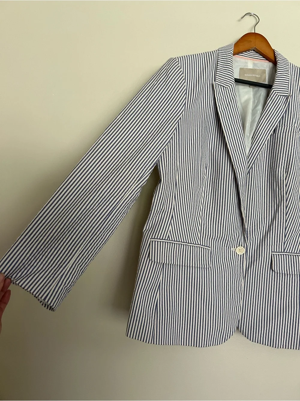Banana Republic blue & White Pinstripe Blazer